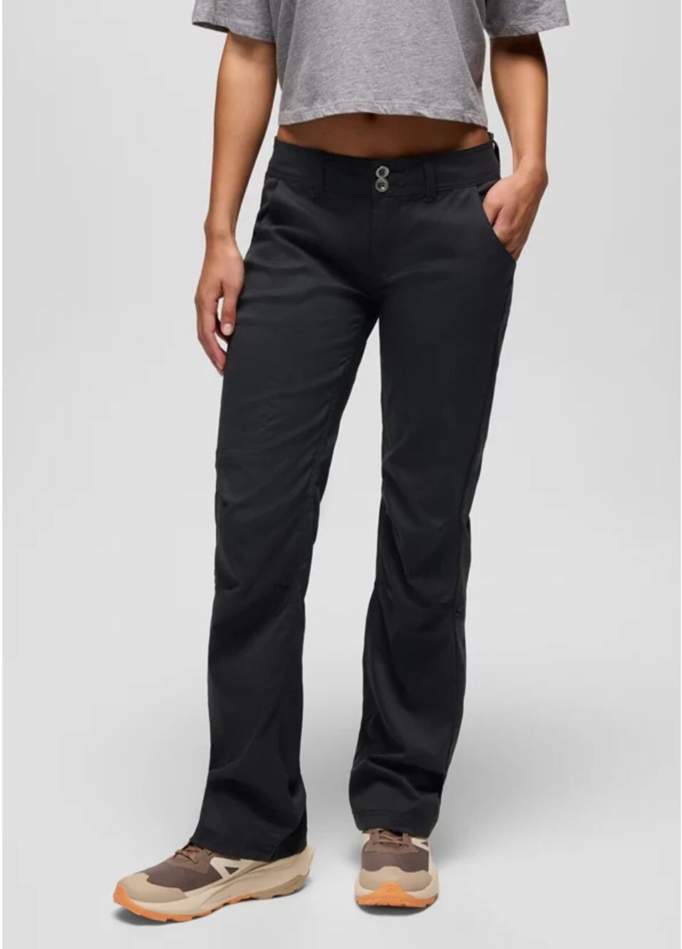 Prana Halle Pant Women's 12 Short Black Standard Fit Boot Cut Low Rise Stretch